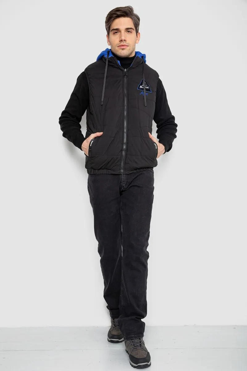 Жилетка чоловіча демісезонна двостороння, колір чорно-синій, 244R99002